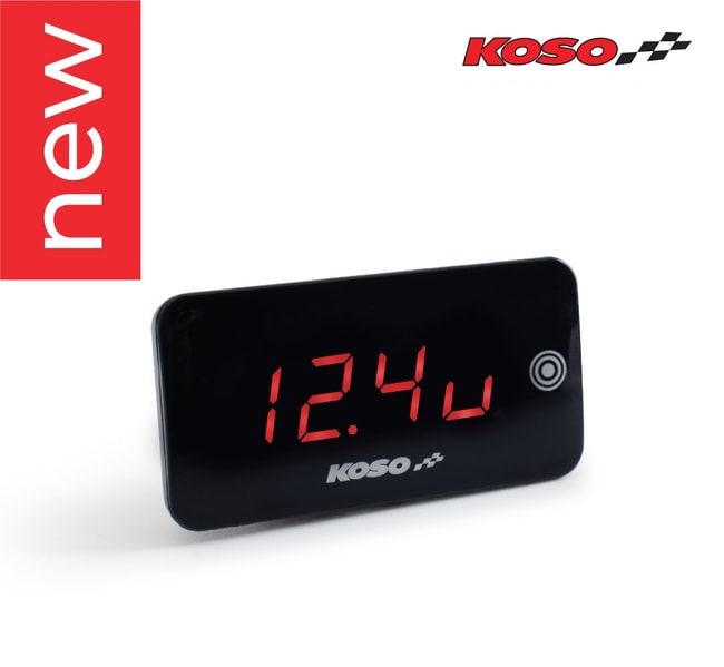 Koso super slim digital voltmeter & thermometer with red backlight