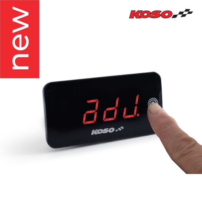 Koso super schlankes digitales Voltmeter & Thermometer mit roter Hintergrundbeleuchtung