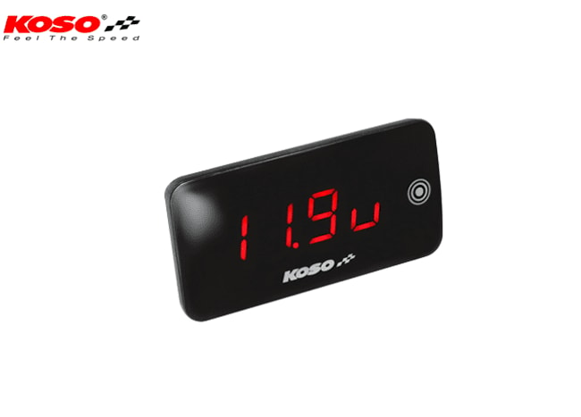 Koso super slim digital voltmeter & thermometer with red backlight