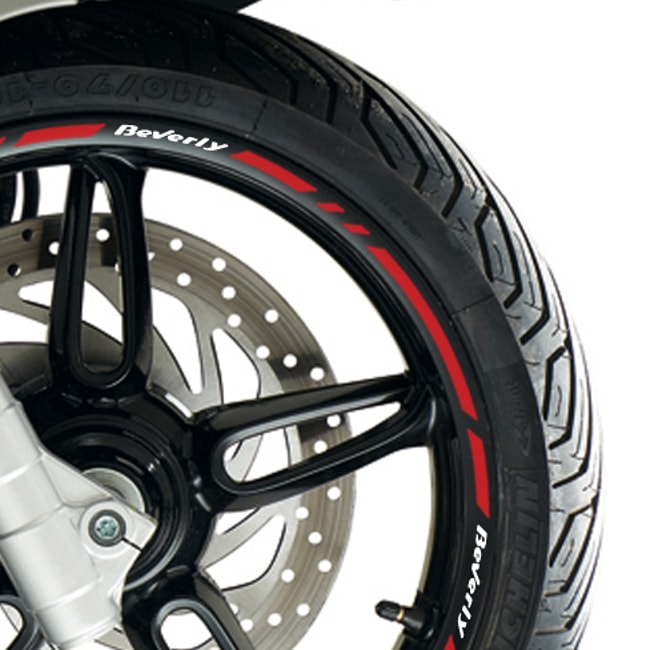 Piaggio Beverly wheel rim stripes with logos