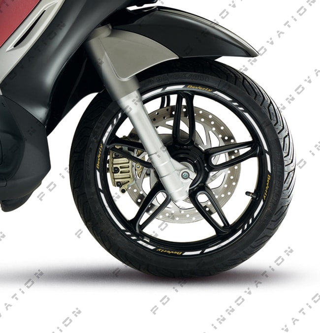 Cinta adhesiva para ruedas Piaggio Beverly con logos