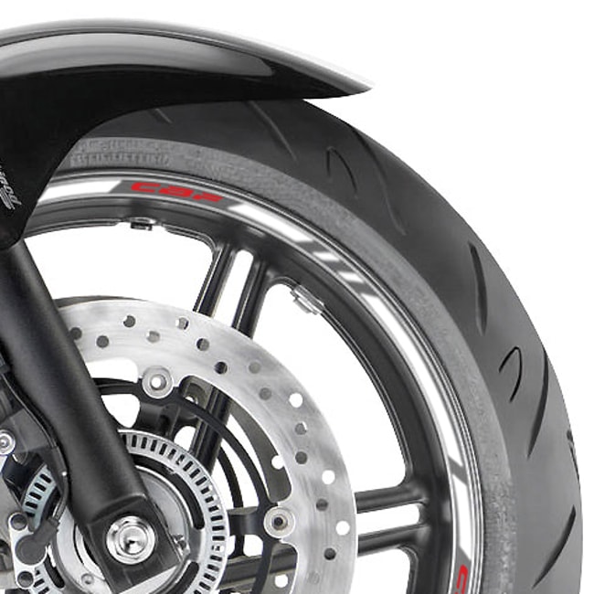 Honda CBF wheel rim stripes with logos