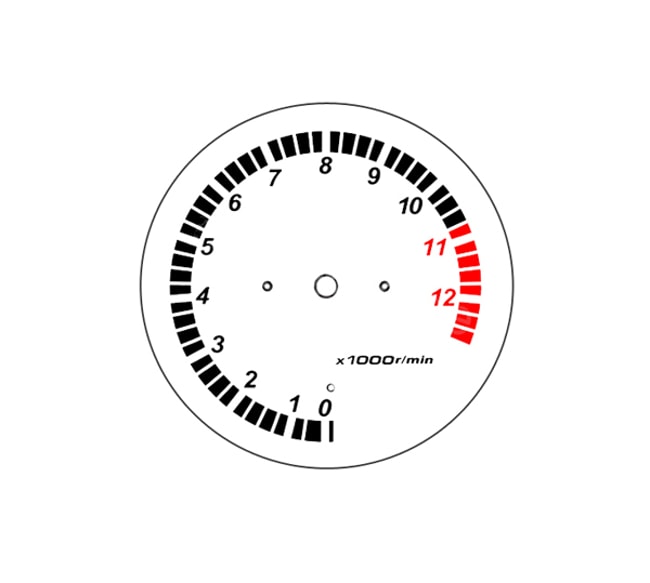 White tachometer gauge for Honda CBR1100XX 2001-2007