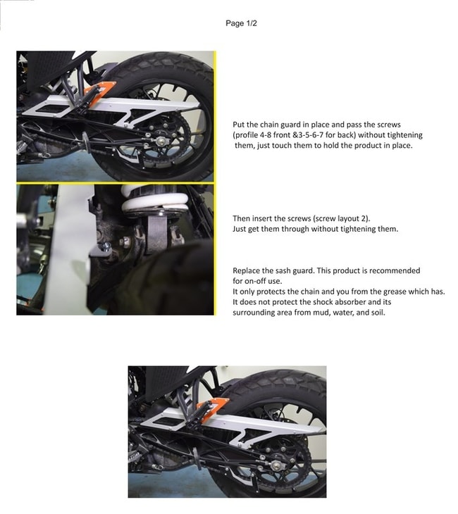 Protector de cadena para KTM 390 Adventure 2020-2023 negro