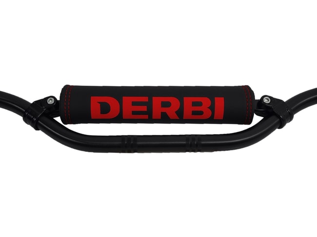 Protector de travesaño para modelos Derbi negro con logo rojo