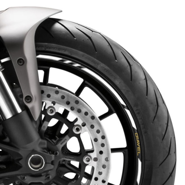 Ducati Diavel wheel rim stripes with logos