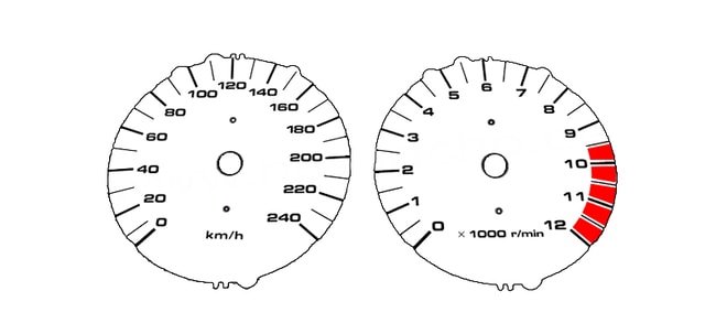 White speedometer and tachometer gauges for Suzuki V-Strom DL1000 2004-2012