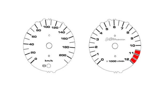 White speedometer and tachometer gauges for Suzuki V-Strom DL650 2007-2011