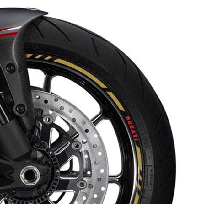 Ducati wheel rim stripes with logos