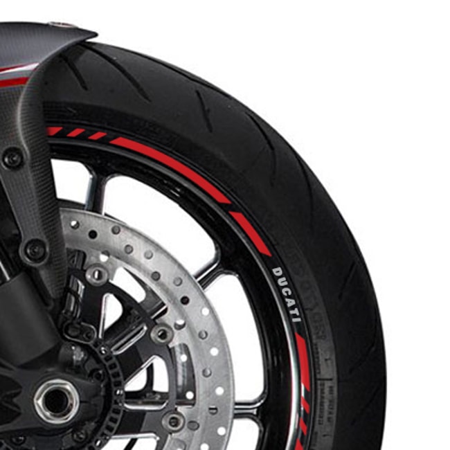 Ducati velgstrepen met logo's