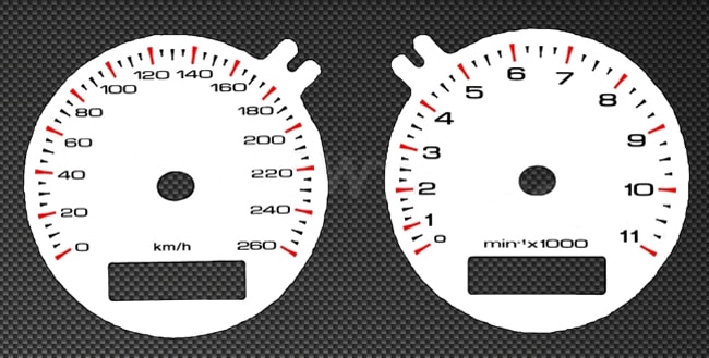 White speedometer and tachometer gauges for Ducati Monster 1000 i.e. 2003-2005