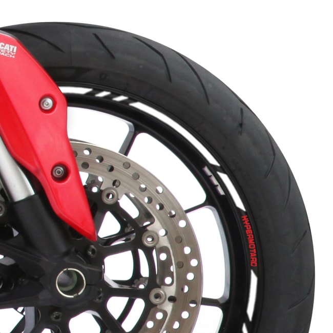 Ducati Hypermotard wheel rim stripes with logos Moto Discovery