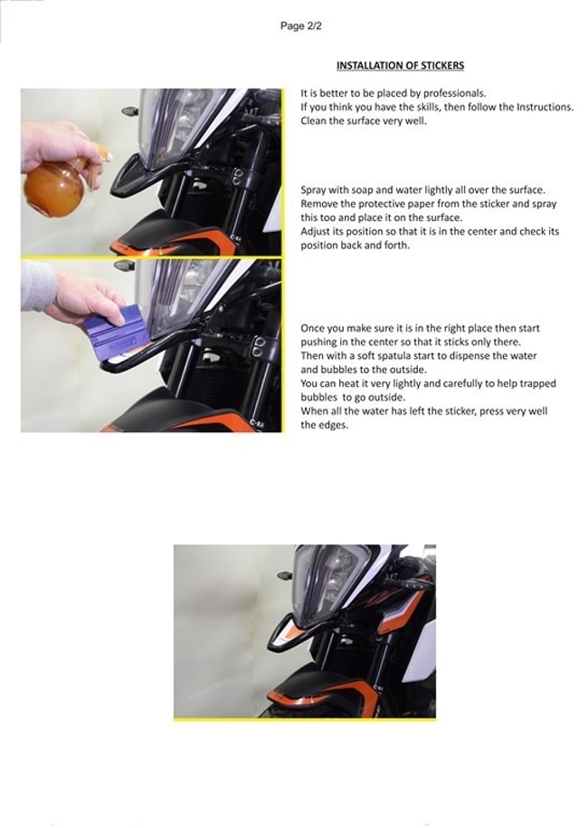 Pára-lama dianteiro para KTM 390 Adventure 2020-2023 (branco/laranja)