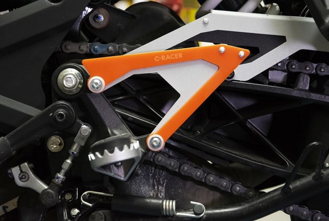 Protector de reposapiés delantero para KTM 390 Adventure 2020-2023 (naranja)