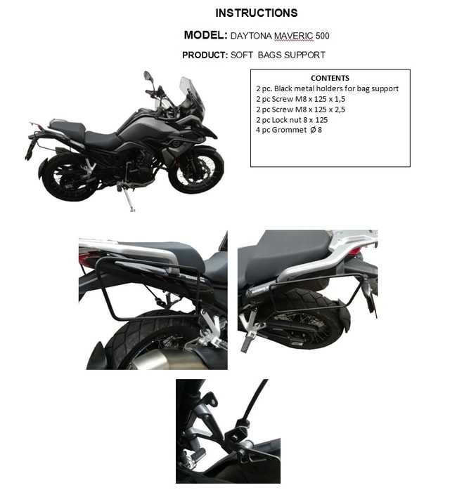 Suport pentru genți moi Moto Discovery pentru Zontes Maverick 500 2020-2023