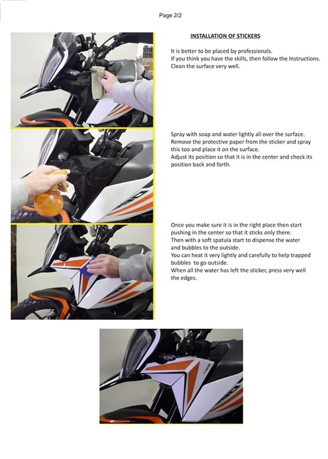 Osłony boczne przednie do KTM 390 Adventure 2020-2023 (biały/pomarańczowy)