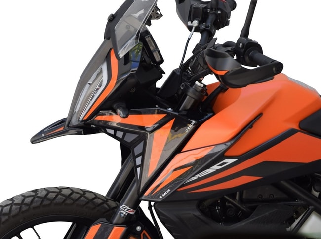 Πλαϊνά καλύμματα για KTM 390 Adventure 2020-2023 (μαύρο/πορτοκαλί)