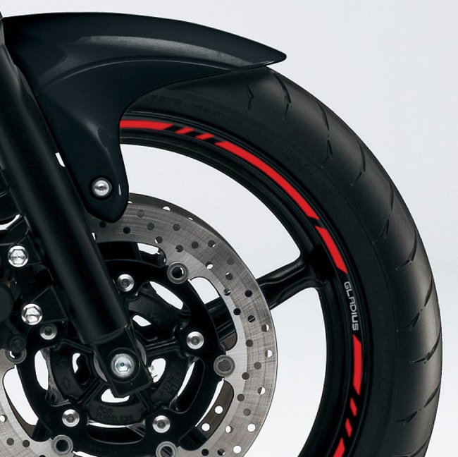 Suzuki Gladius wheel rim stripes with logos