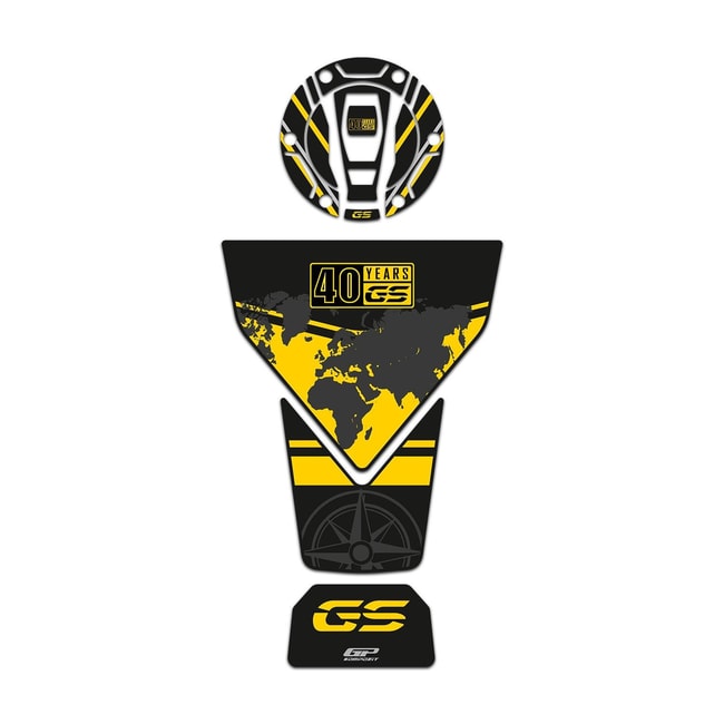 GPK tank pad set 3D 40 years for F850GS 2018-2023 yellow