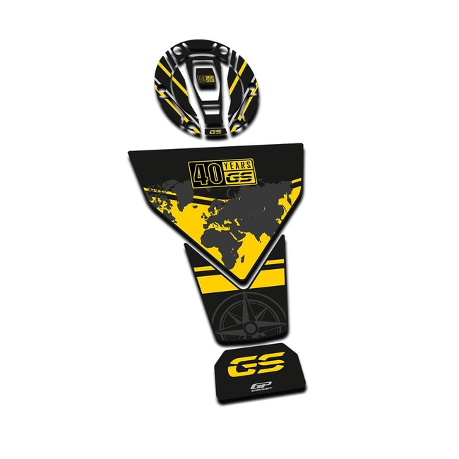 GPK tank pad set 3D 40 years for F850GS 2018-2023 yellow
