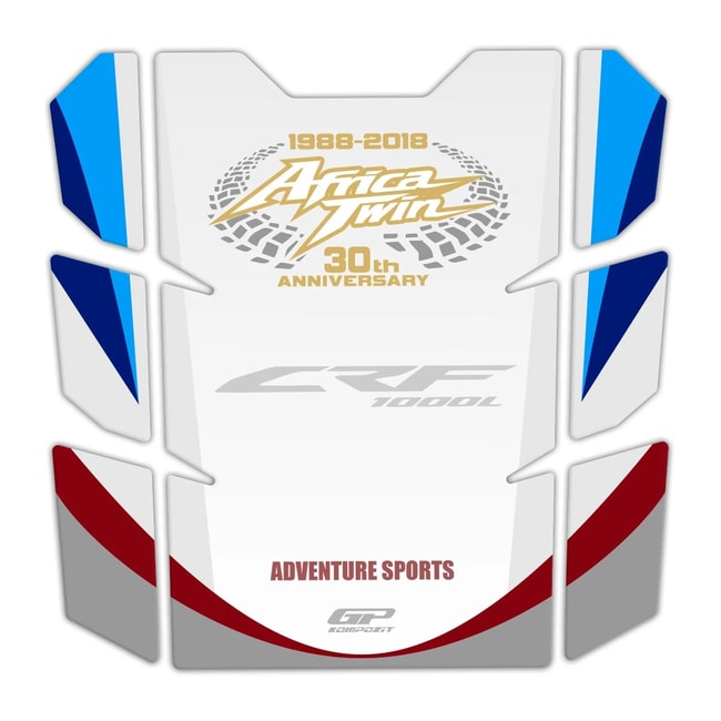 GPK tankdyna 3D-set för Africa Twin CRF1000L Adventure Sports 2018-2019 blå/vit/röd