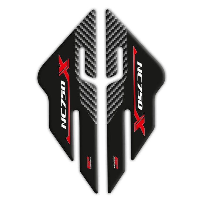 GPK side tank pad set 3D for NC750X 2016-2020 carbon/red