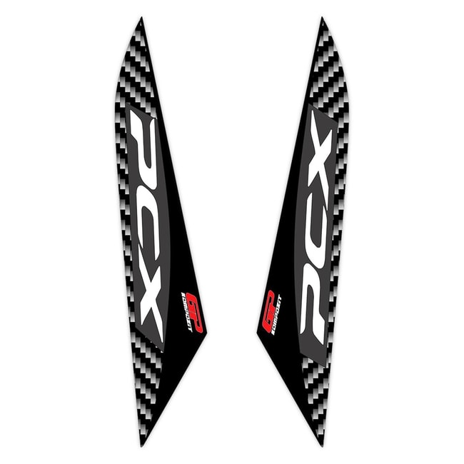 GPK side foot board 3D stickers for PCX 125 / 150 2018-2020 black-grey (pair)