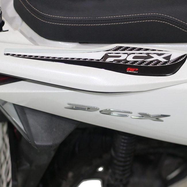 Honda PCX 125/150 2018-2020 beyaz-karbon (çift) için GPK kuyruk çıkartmaları 3D