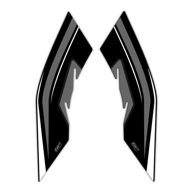 PCX 125 2021-2024 için GPK yan ayak paneli 3D çıkartmalar siyah-gri (çift)