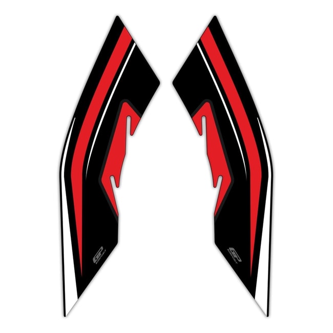 Pegatinas 3D GPK para estribo lateral Honda PCX 125 2021-2024 negro-rojo (par)