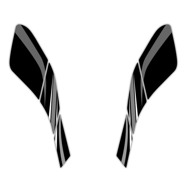 GPK 3D-dekaler på framsidan för Honda PCX 125 2021-2023 svartgrå (par)