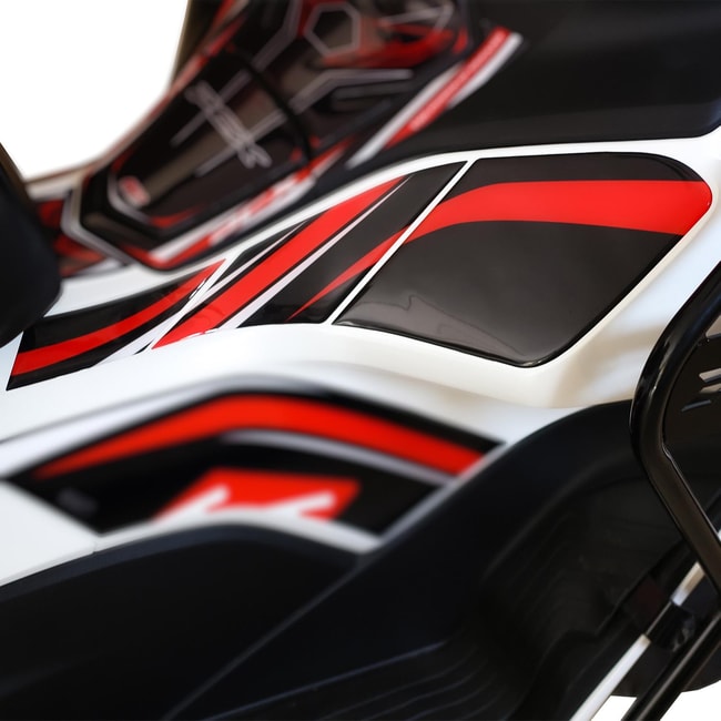 Adesivi 3D lato anteriore GPK per Honda PCX 125 2021-2024 nero-rosso (coppia)