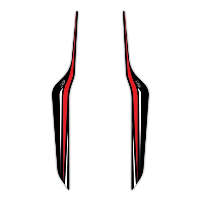 Naklejki na ogon GPK 3D do Honda PCX 125 2021-2023 czarno-czerwone (para)