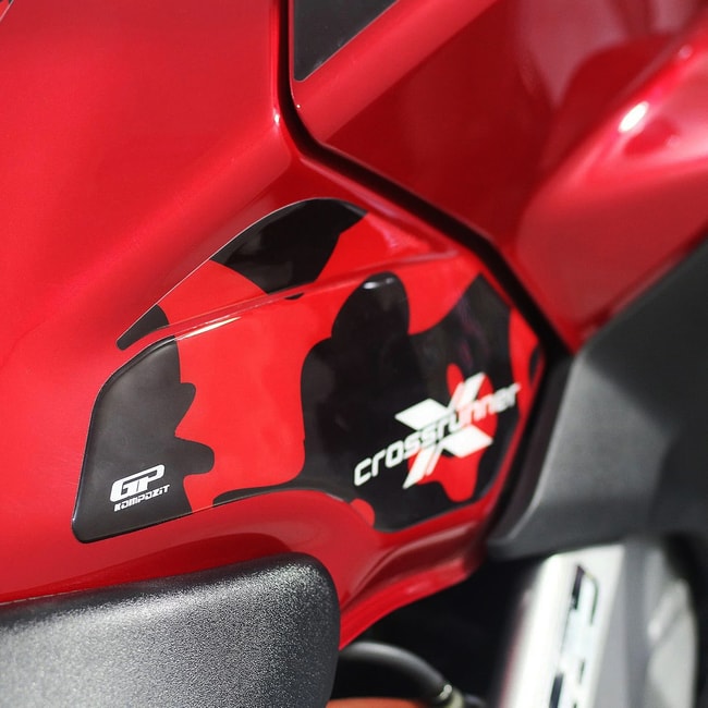 GPK tank pad set 3D for Honda VFR800X Crossrunner 2015-2020 black-red