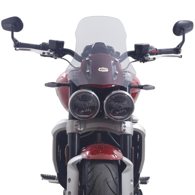 Parabrezza GPK compatibile con Triumph Rocket 3 R GT 2010 2023 46cm trasparente Moto Discovery