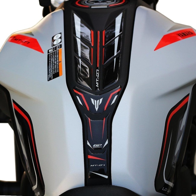 GPK σετ 3D προστατευτικά ρεζερβουάρ Yamaha MT-07 2018-2020 μαύρο/κόκκινο