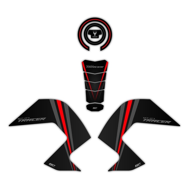 GPK tank pad 3D set for Tracer 700 2016-2019 red