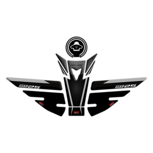 GPK σετ 3D προστατευτικά ρεζερβουάρ Yamaha MT-25 2015-2019 γκρι