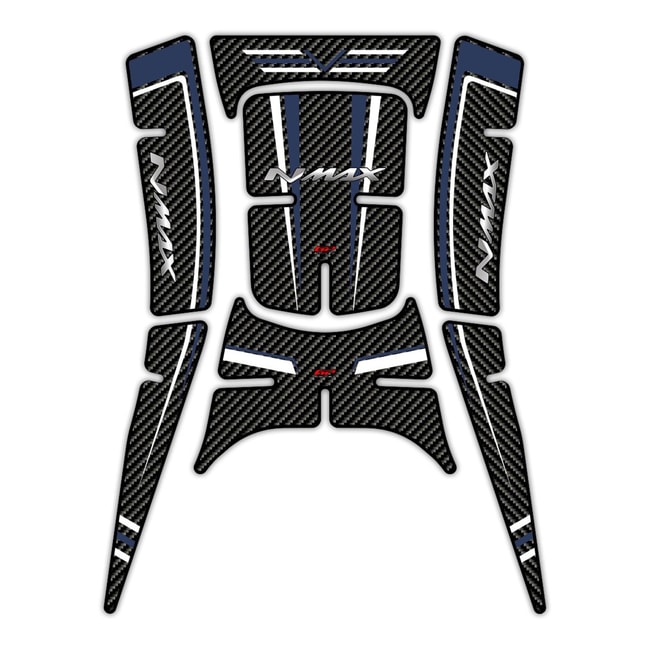 GPK foot board pad 3D set for NMAX 125 / 155 2021-2023 blue-carbon