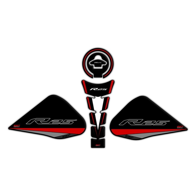 GPK tank pad 3D set for YZF-R25 2015-2018 red