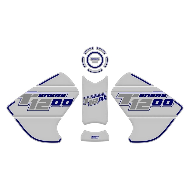 GPK tank pad set 3D for XT1200Z Super Tenere 2010-2020 white-blue
