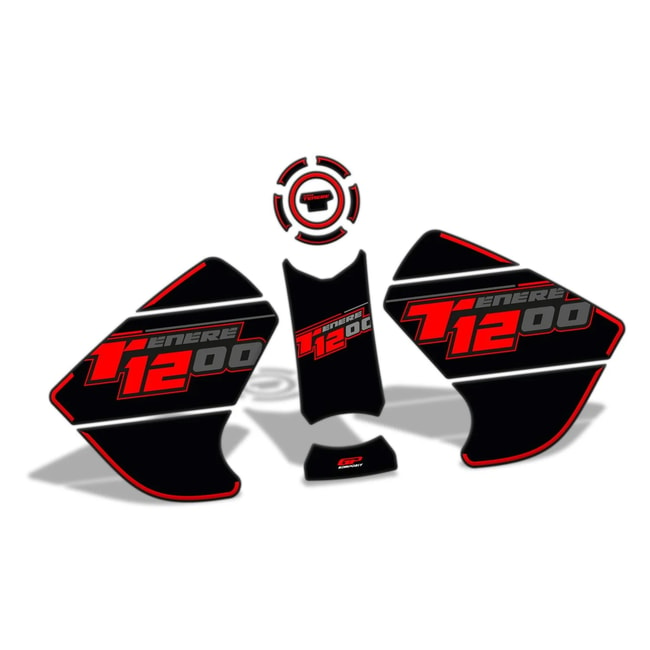 Set plăcuțe rezervor GPK 3D pentru XT1200Z Super Tenere 2010-2020 negru-roșu