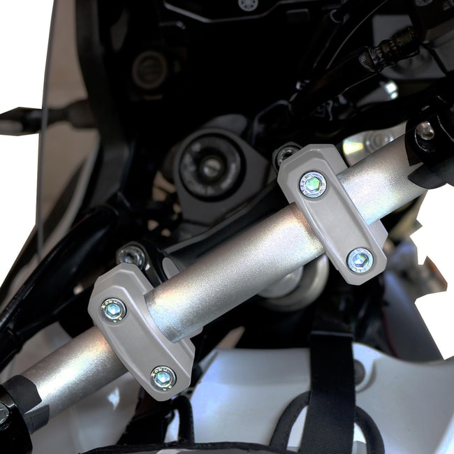 GPK pivoting handlebar risers for Yamaha Tenere 700 2019-2023 silver