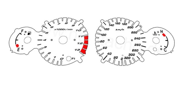 Białe wskaźniki prędkościomierza i obrotomierza do Suzuki GSXR1300 Hayabusa 2008-2019