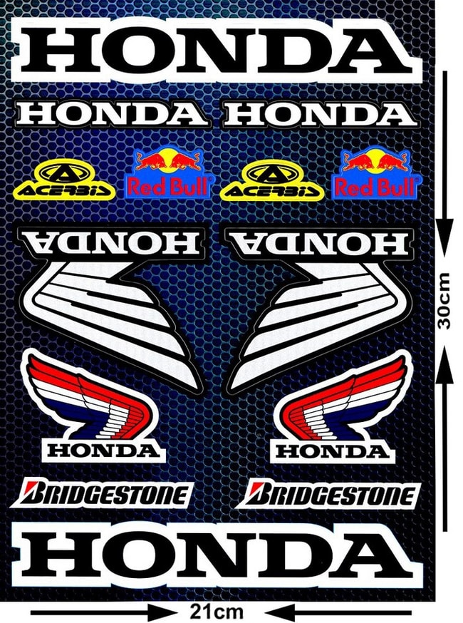 Καρτέλα αυτοκόλλητα Honda (14 τεμ.)