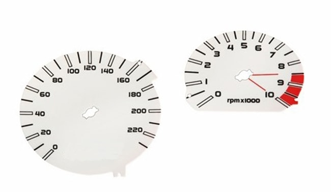 White speedometer and tachometer gauges for BMW R1200GS 2010-2012
