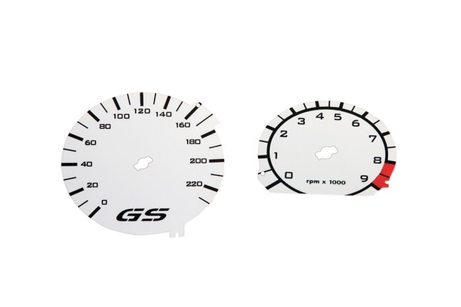Witte snelheids- en toerentellermeters voor BMW R1200GS 2004-2009
