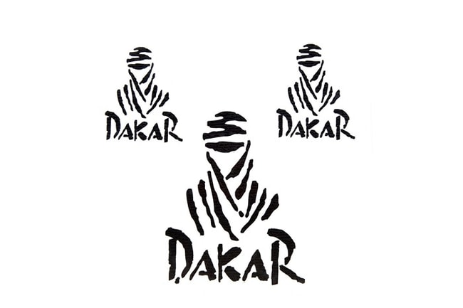 Conjunto de decalques Dakar preto fosco