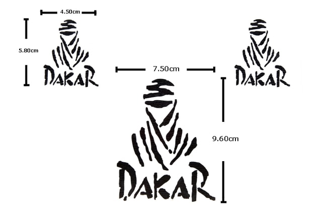 Dakar-emblemen set zwart mat