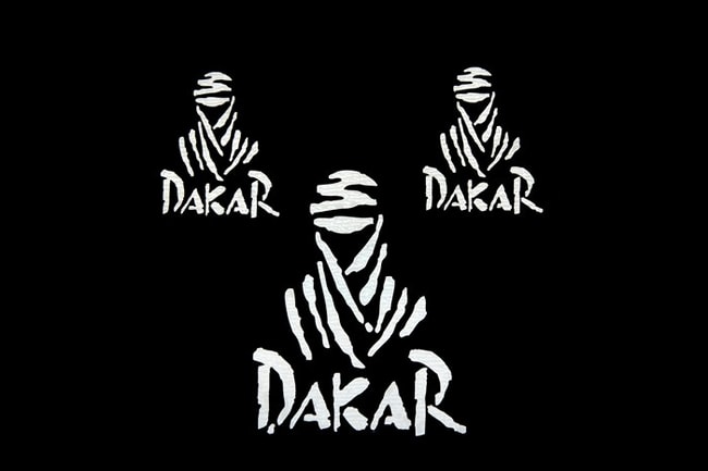 Dakar-emblemen wit gezet